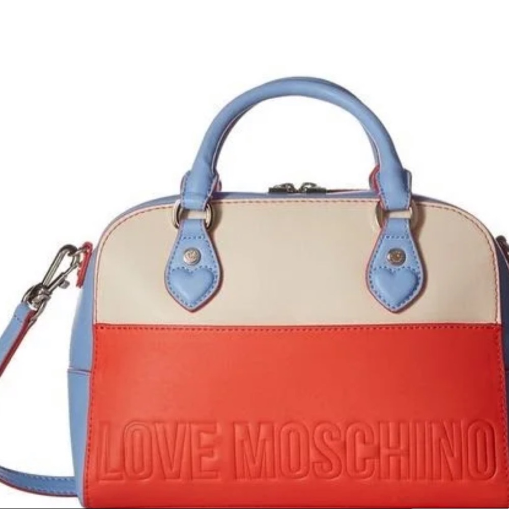 LOVE Moschino Embossed Hi-Freq Logo Hand Bag ❤️